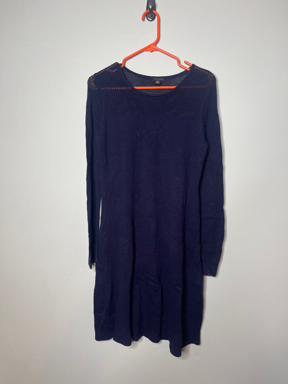 Ann Taylor Navy Wool Blend Dress Medium